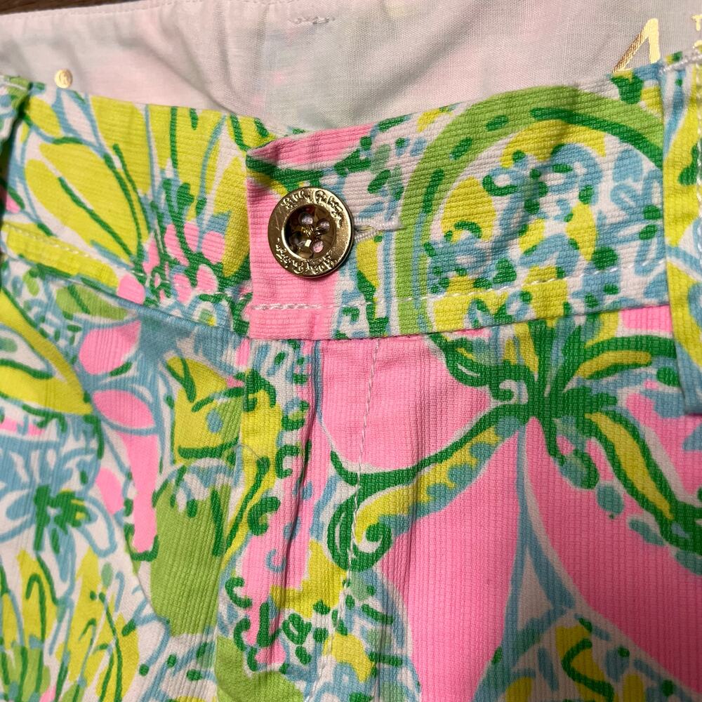 Lilly Pulitzer Callahan Shorts Size 4 Pink Green Floral Cotton 5” Preppy Resort - Picture 5 of 10